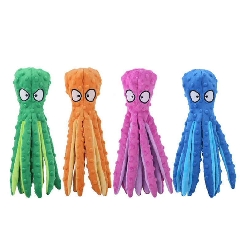 Interactive Bite-resistant Plush Octopus Pet Toy - In Paw Store