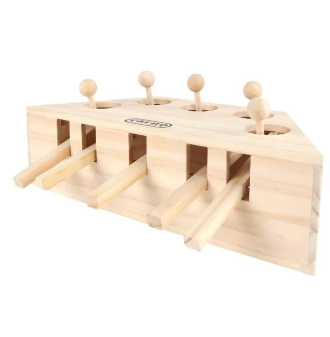 Interactive Wooden Cat Toy with Whack-a-Mole Design - In Paw Store