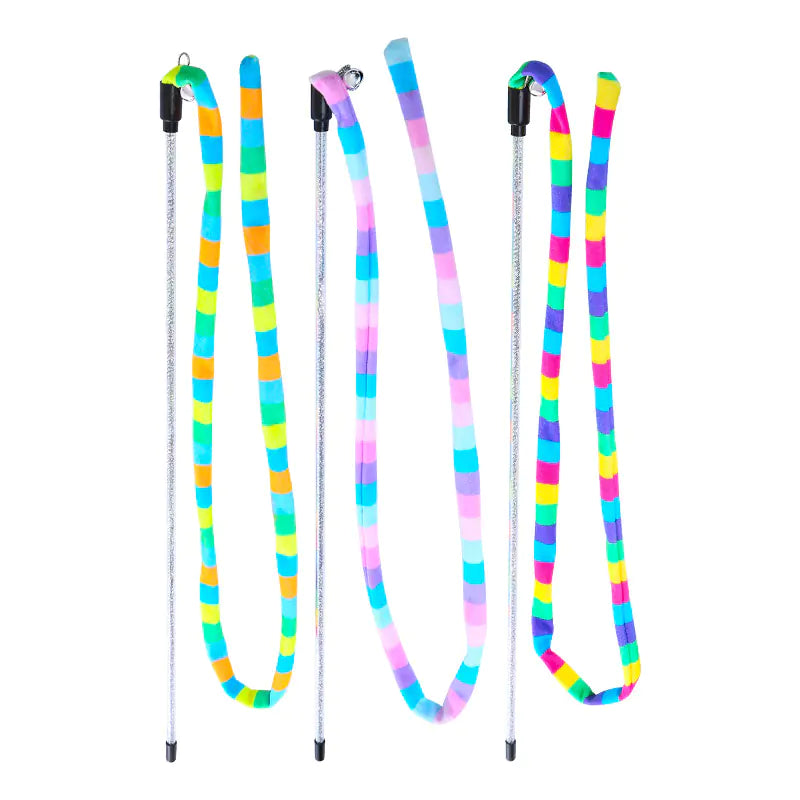 Interactive Cat Toy with Rainbow Stripes and Bell - In Paw Store